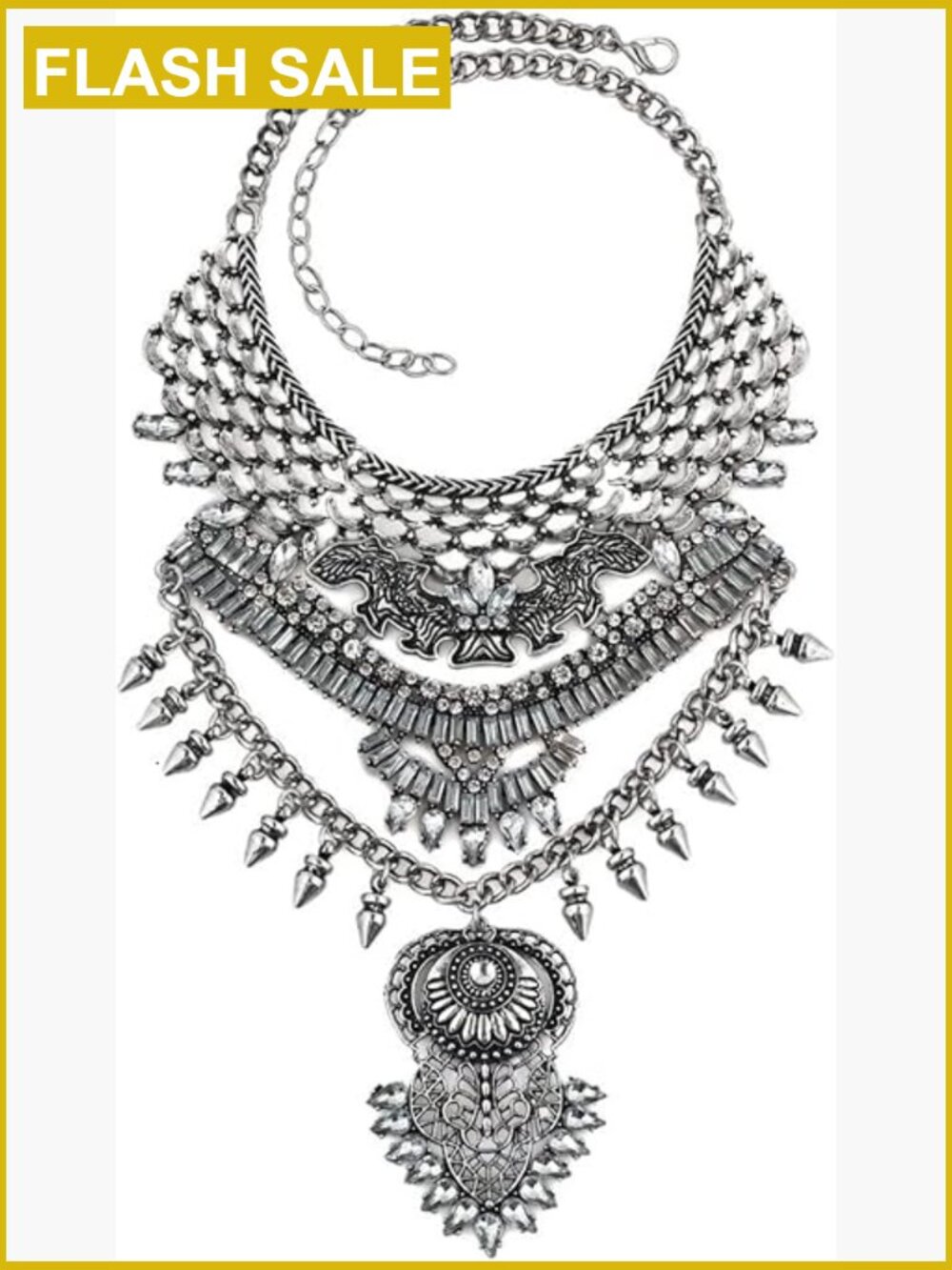 Long Tassel Chunky Boho Coin Statement Necklace